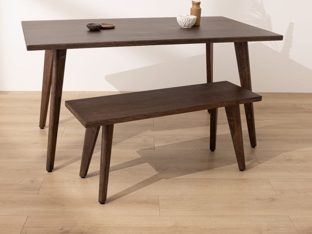 Grain and Frame Dark Solid Oak Scandinavian Dining Table 2