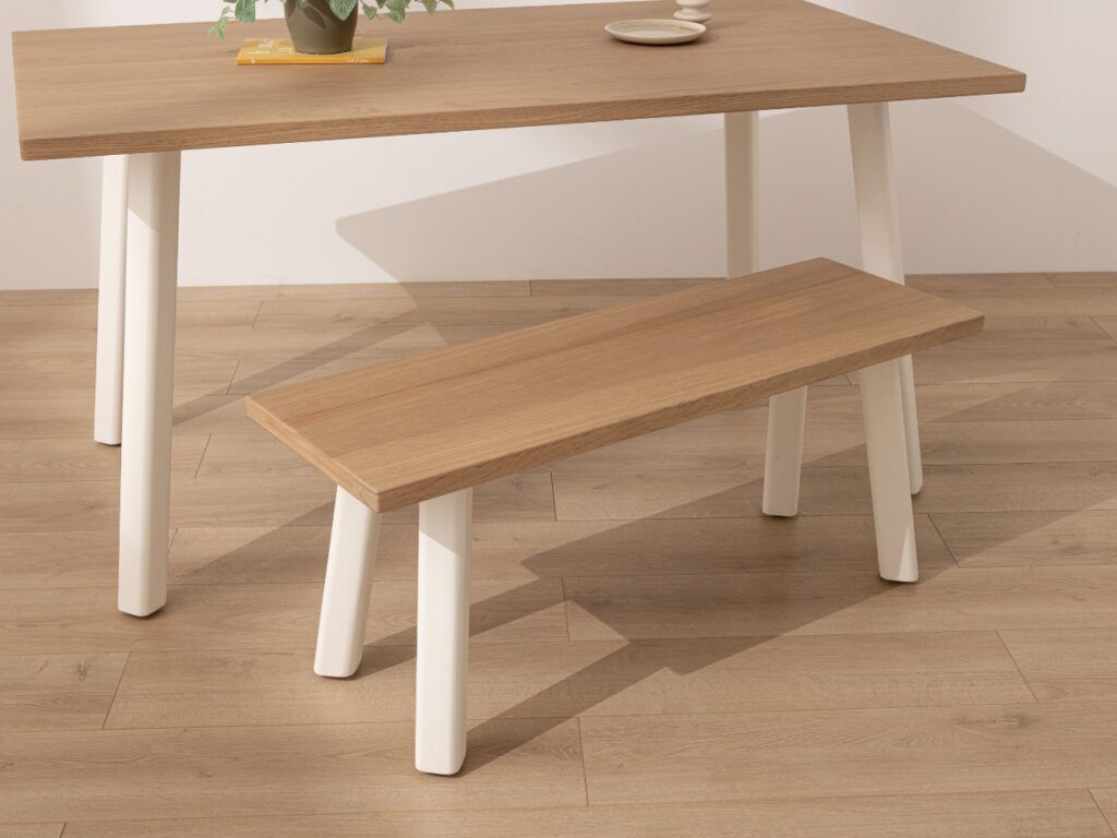 Grain and Frame Light Solid Oak Modern Farmhouse Dining Table 3