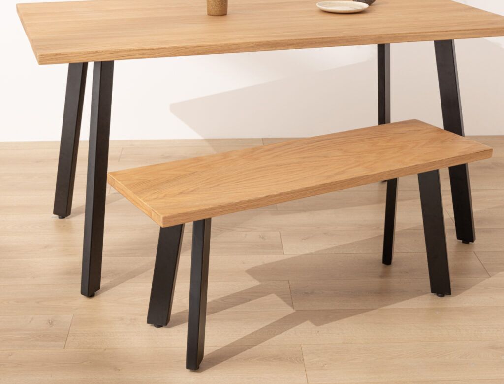 Grain and Frame Natural Solid Oak Industrial Dining Table 2