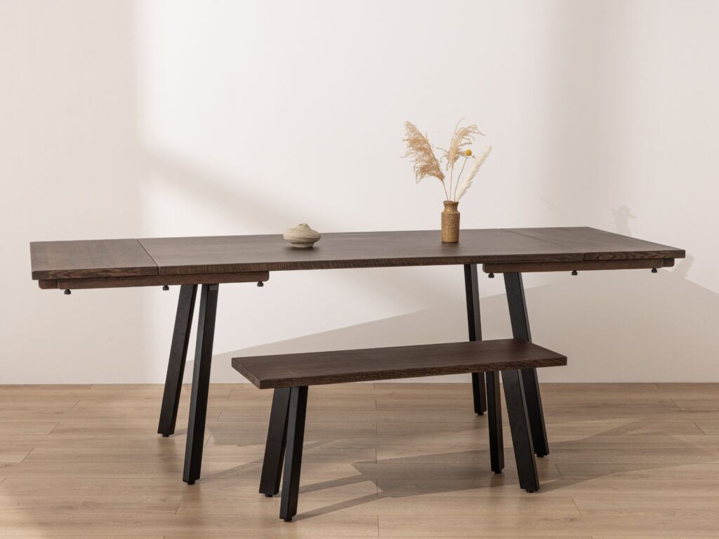 Grain and Frame Dark Solid Oak Industrial Dining Table 6