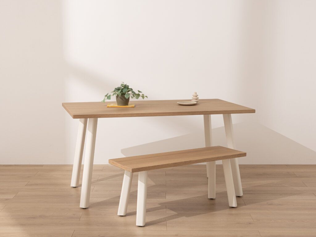 Grain and Frame Light Solid Oak Modern Farmhouse Dining Table 2