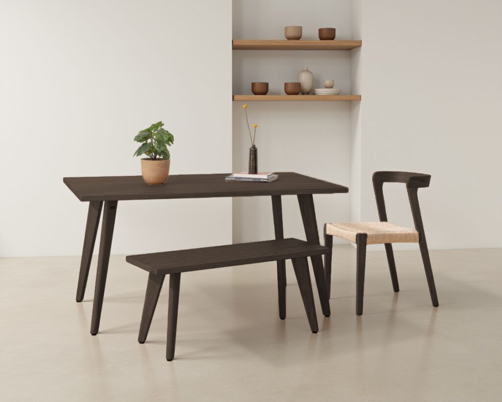 Grain and Frame Dark Solid Oak Scandinavian Dining Set 01 Lifestyle 1
