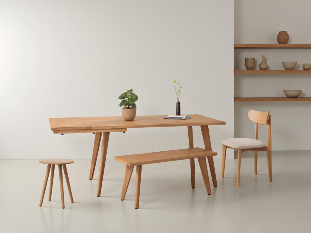 Grain and Frame Extendable Natural Solid Oak Scandinavian Dining Set 02 Lifestyle 1 Grain and Frame Extendable Natural Solid Oak Scandinavian Dining Set 02 Lifestyle 1