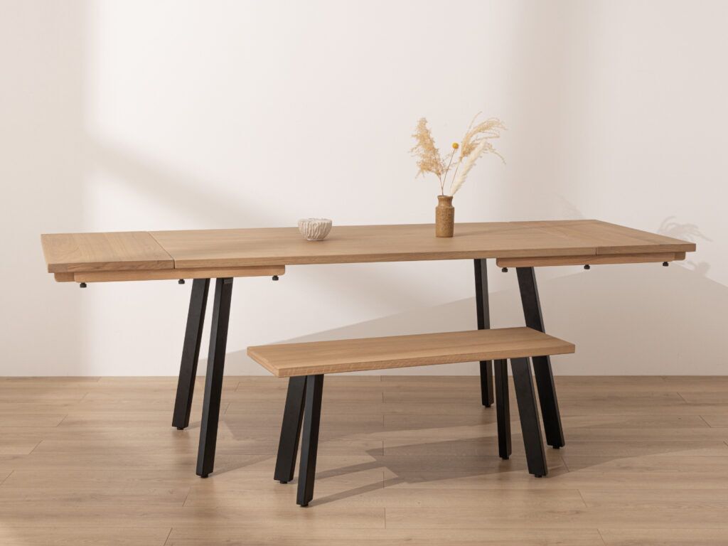 Grain and Frame Light Solid Oak Industrial Dining Table 0