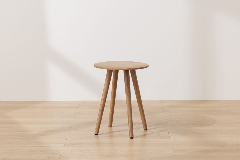 Grain and Frame Natural Solid Oak Scandinavian Dining Stool 1.jpg