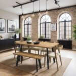 Grain and Frame Natural Oak Industrial 6 Seater with Chairs 4x3 2k Grain and Frame Natural Oak Industrial 6 Seater with Chairs 4x3 2k