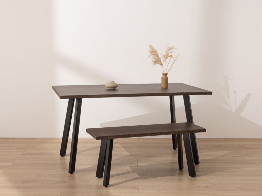 Grain and Frame Dark Solid Oak Industrial Dining Table 4