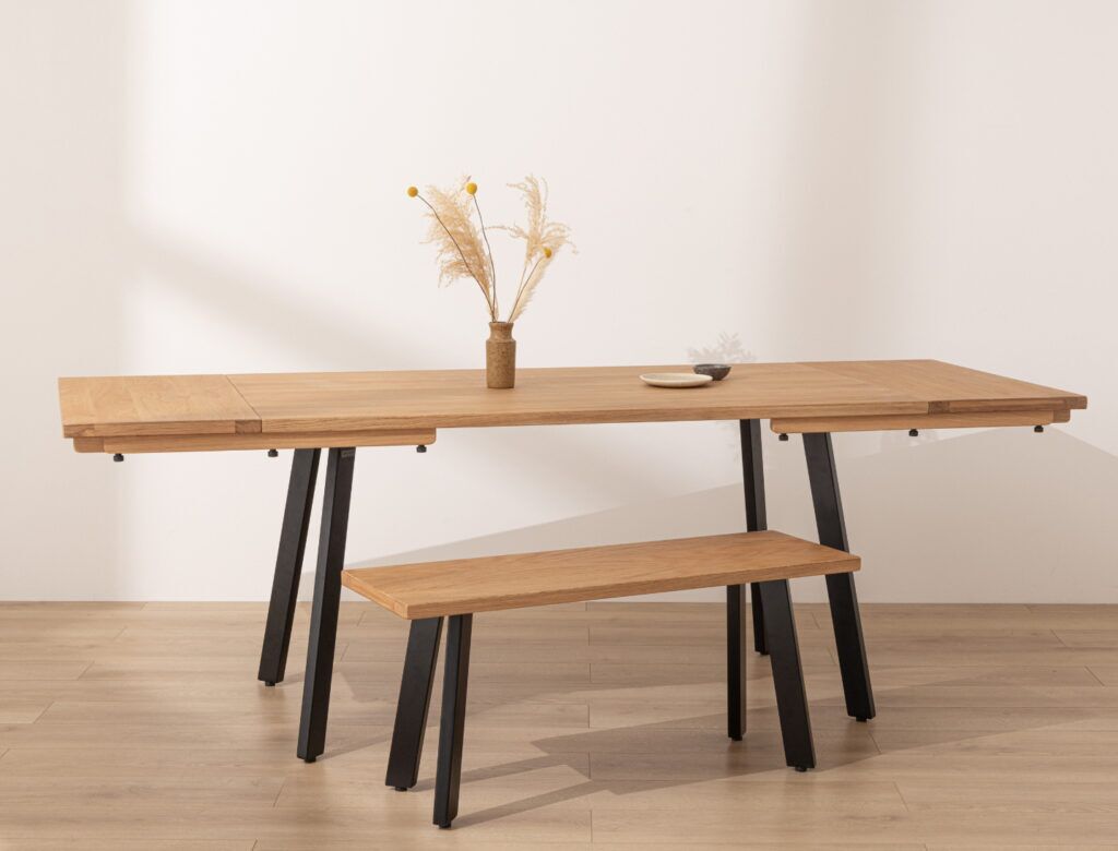 Grain and Frame Natural Solid Oak Industrial Dining Table 0