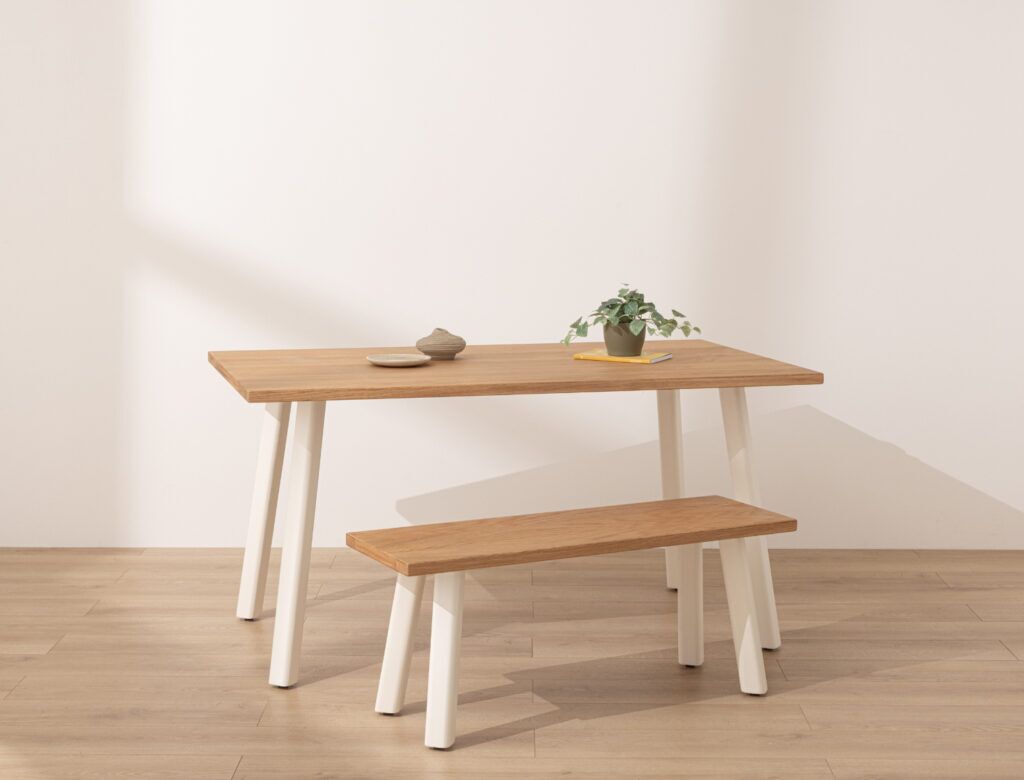 Grain and Frame Natural Solid Oak Modern Farmhouse Dining Table 1
